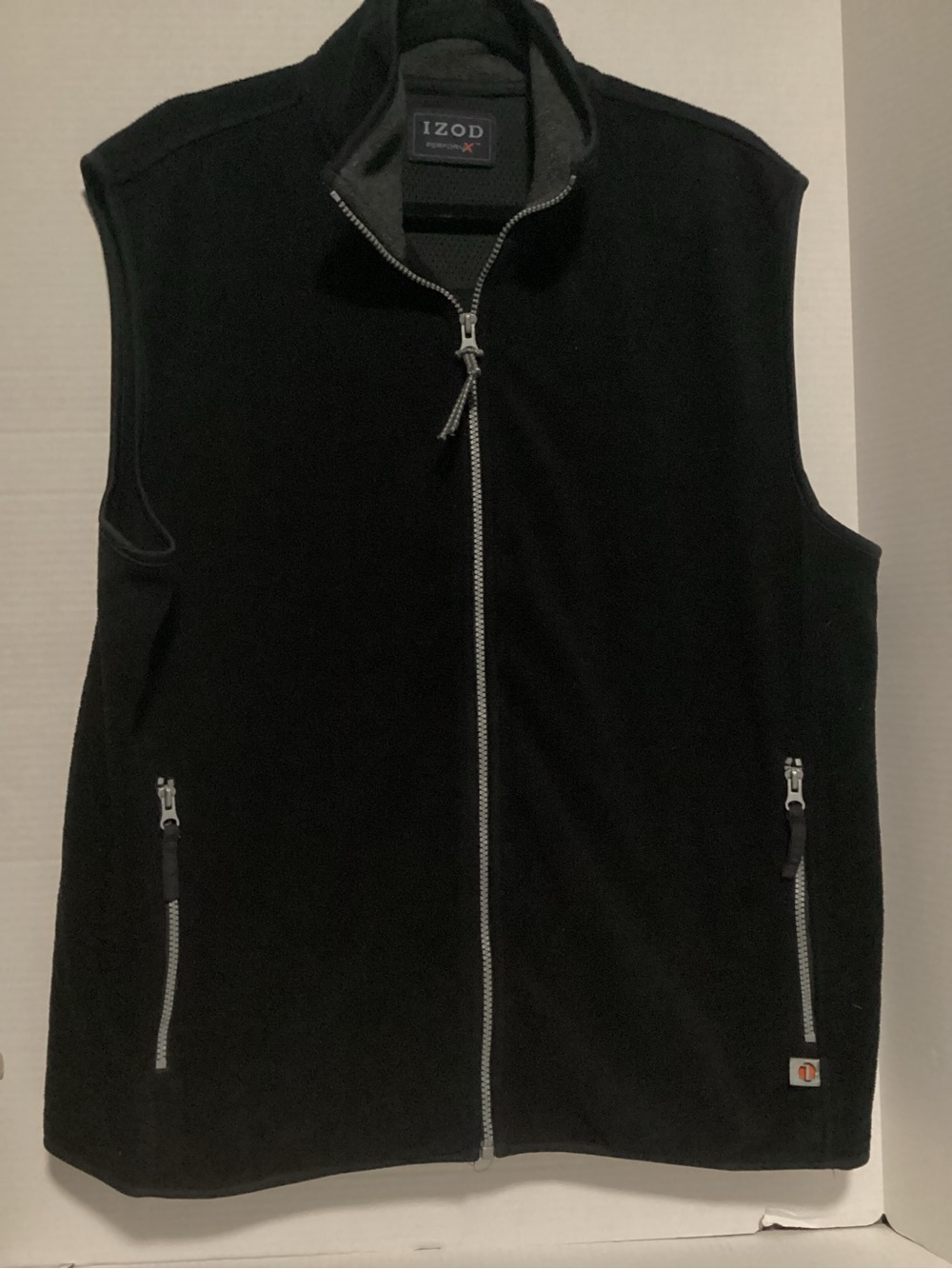 Izod Black Men's Fleece Full-Zip Vest size L